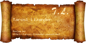 Tarcsi Lizander névjegykártya